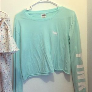 cute teal crop top from PINK